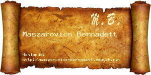Maszarovics Bernadett névjegykártya