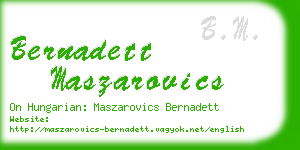 bernadett maszarovics business card